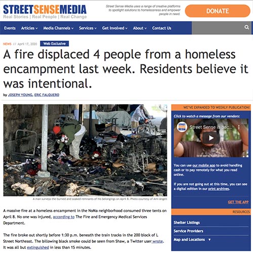 StreetSense Media received comments and information from Dr. Ami Angell on a fire